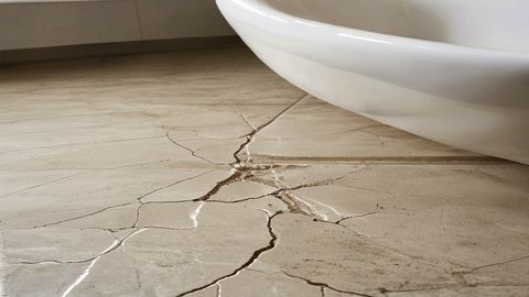 Floor tile, tub edge