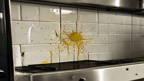 Backsplash, behind range